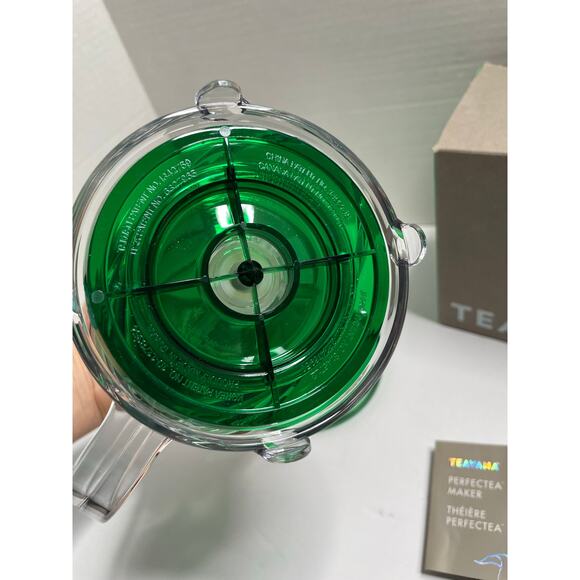 Teavana PERFECTEA MAKER NEW IN BOX 16 Oz Oval Tea Infuser Green Lid Coaster - Picture 3 of 6